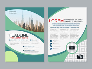 Modern professional two-sided flyer vector design template