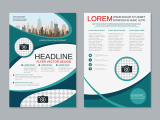 Modern professional two-sided flyer vector design template
