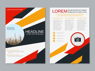 Modern professional two-sided flyer vector design template