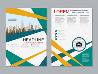 Modern professional two-sided flyer vector design template