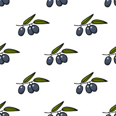 olives seamless doodle pattern