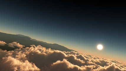 High Altitude Above The Clouds Environment Background