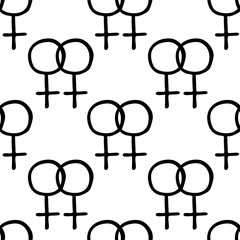 Fototapeta na wymiar symbol of the feminine seamless doodle pattern