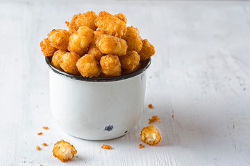 rustic fried golden potato tater tots
