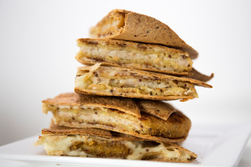 Chicken schnitzel wrap sandwich stack