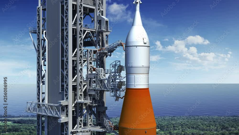 Canvas Prints 4k. space launch system takes off. realistic 3d animation. ultra high definition. 3840x2160.