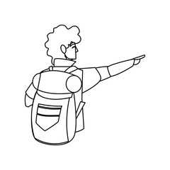 adventurous man with travelbag