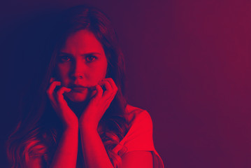 Emotion girl fear duotone Fear horror violence