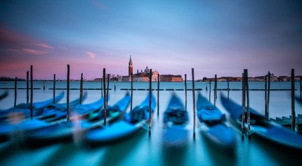 Venice Italy Long exposure photography with gondolas view
