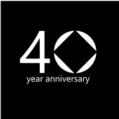 40 Year Anniversary Vector Template Design Illustration