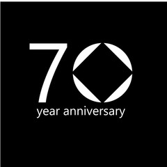 70 Year Anniversary Vector Template Design Illustration