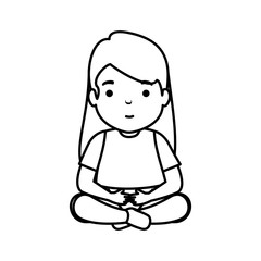 cute little girl seated character