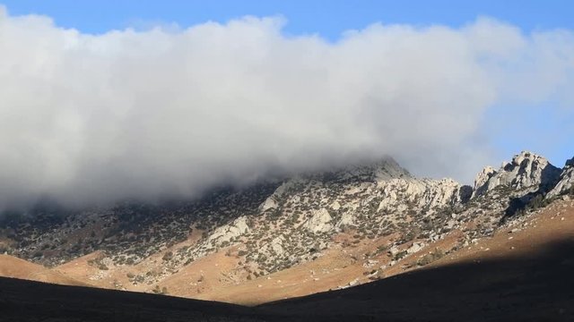 Low Clouds Moving Over Desert at 3x Speed