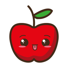kawaii cartoon apple