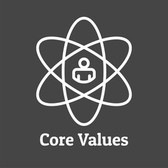 Core Values Outline / Line Icon Conveying Integrity / Purpose