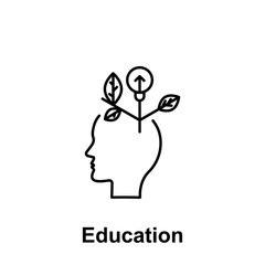 Brain, growth, flower icon. Element of creative thinkin icon witn name. Thin line icon for website design and development, app development. Premium icon