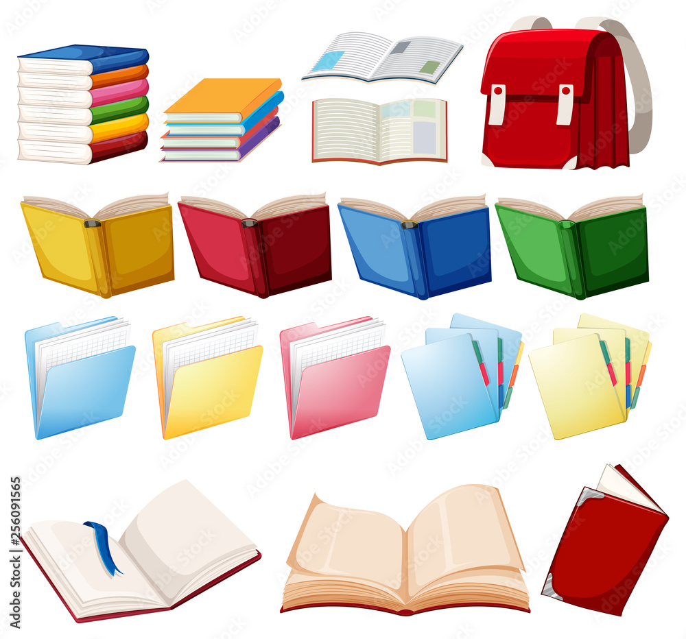 Wall mural set of book object