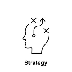 Planning, strategy, brain icon. Element of creative thinkin icon witn name. Thin line icon for website design and development, app development. Premium icon