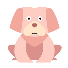 Small fat dog flat illustration