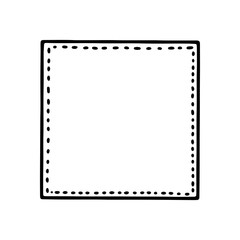 Simple inky hand drawn isolated vector outline picture frame element