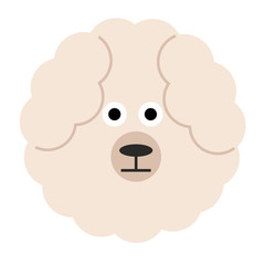 Dog s furry face flat illustration