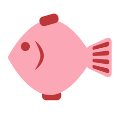Fototapeta premium Pink fish flat illustration