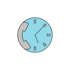 clock and tube outline color icon