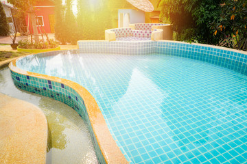 Swimming pool water tiles blue colorful