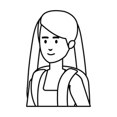 beautiful woman with schoolbag avatar character