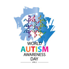 World autism awareness day concept. April 2.