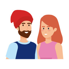 young couple avatars characters