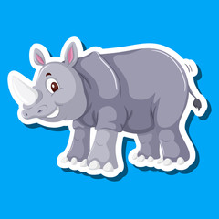 A rhinoceros on blue background