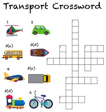 A transport crossword worksheet