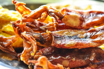 grilled meat and vegetables