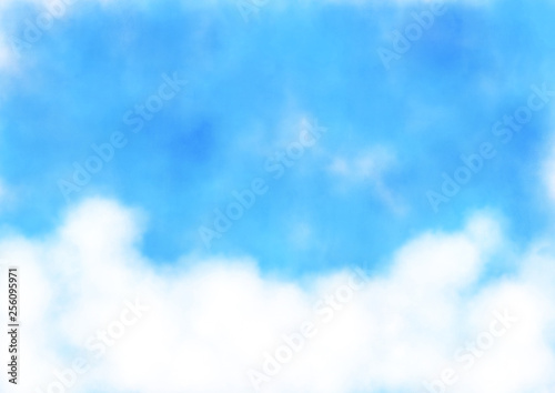 空 雲 青 水彩 テクスチャ 背景 Wall Mural Wallpaper Murals メガネ