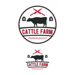 Cattle farm vintage logo 