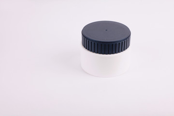 Cosmetics, Moisturizer, Bottle. Different cosmetic bottles isolated on white. set of cosmetic products on a white background. Cosmetic package collection for cream, soaps, foams, shampoo.