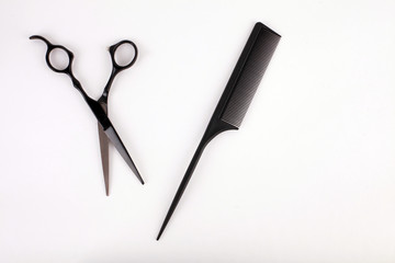 scissors and hairbrush
