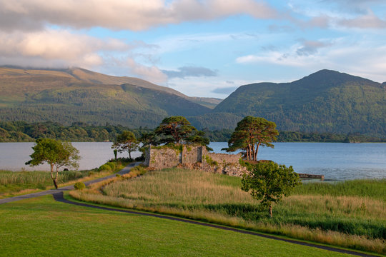 Castle Ruins McCarthy Mor On Lake Lough Leane At Killarney On The Ring Of Kerry In Ireland