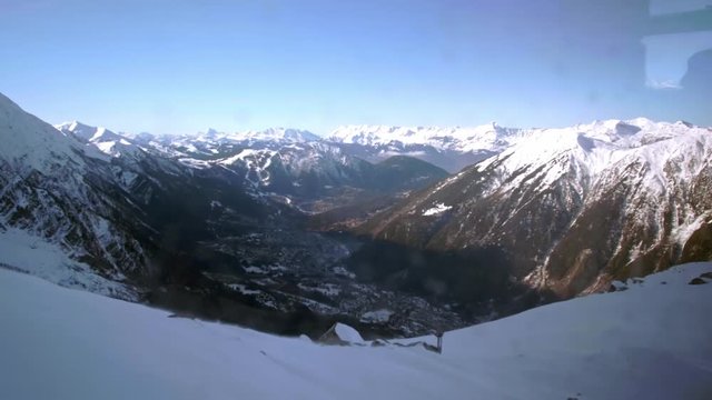 View from Aiguille du Midi to Chamonix