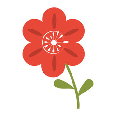 Beautiful flower cartoon isolated