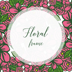 Obraz premium Vector illustration pattern art crowd pink floral frame