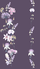 Watercolor set beautiful bouquets