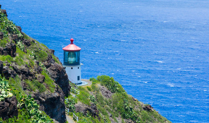 Fototapeta na wymiar Horizontal Makapuu lighthouse Oahu