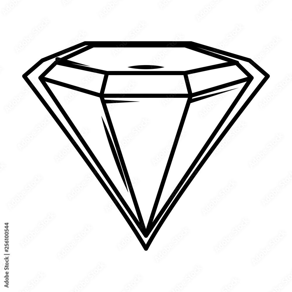 Sticker diamond luxury isolated icon