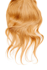 Fototapeta premium Long wavy blond hair isolated on white background