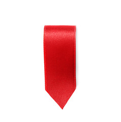 Beautiful satin ribbon on white background. Decor element
