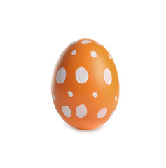 Beautiful painted Easter egg on white background