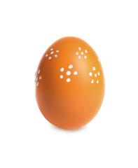Beautiful painted Easter egg on white background