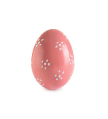 Beautiful painted Easter egg on white background